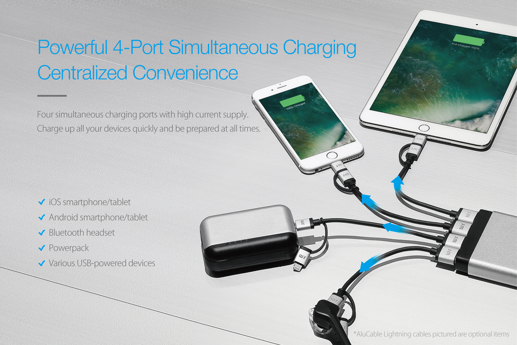 【Bundle】AluCharge™ + 2 x AluCable™ Flat [Braided]